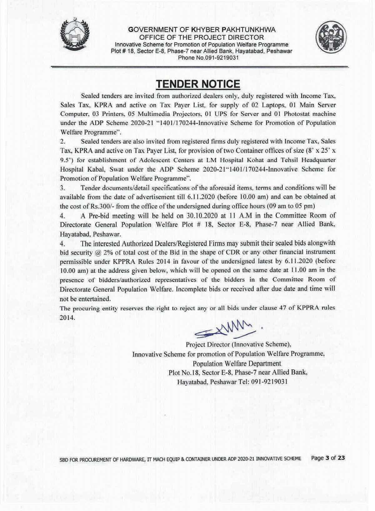 Tender Notice
